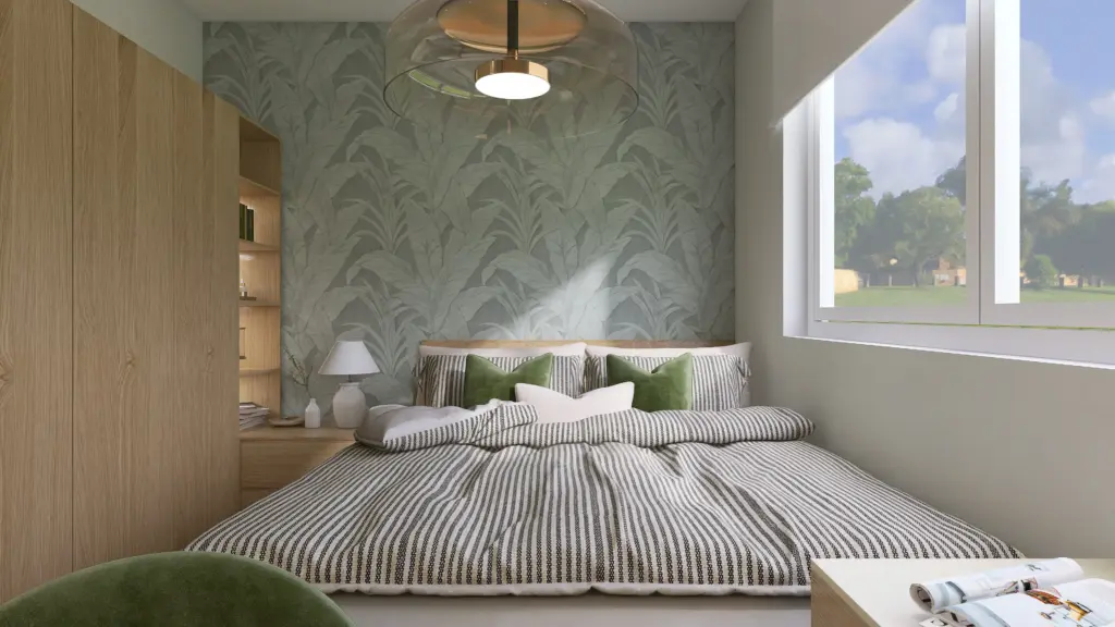 Minimalist Bedroom – 3D render 7 of 8