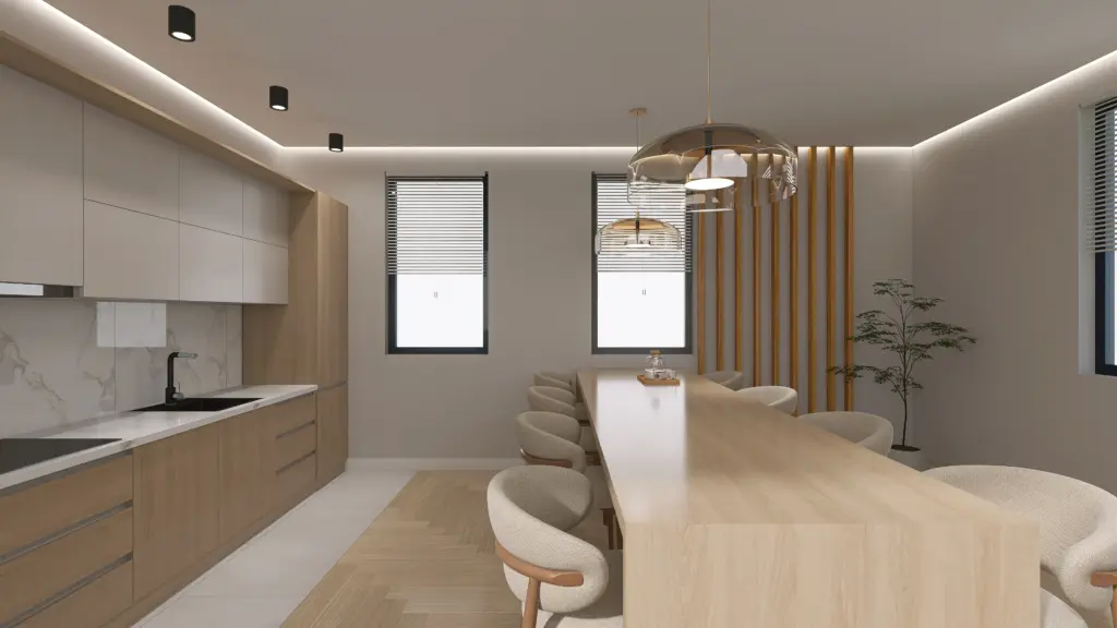 Modern Kitchen – 3D render 4 of 6