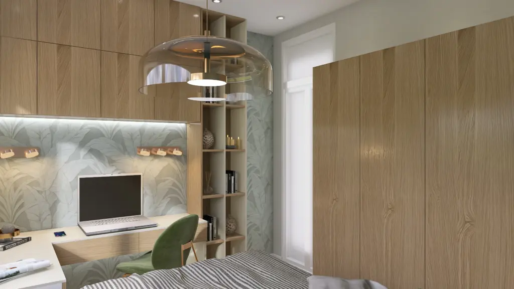 Minimalist Bedroom – 3D render 4 of 8