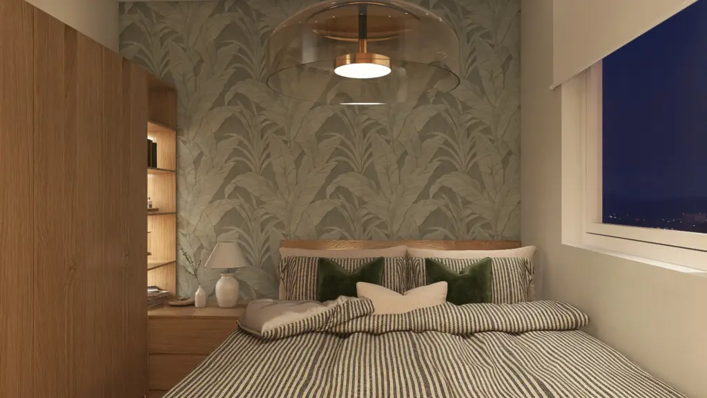 Minimalist Bedroom – 3D render 2 of 8