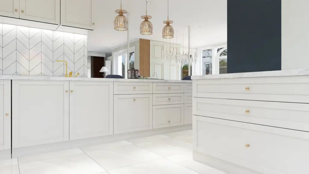 Luxury Kitchen with Island – 3D render 3 of 6