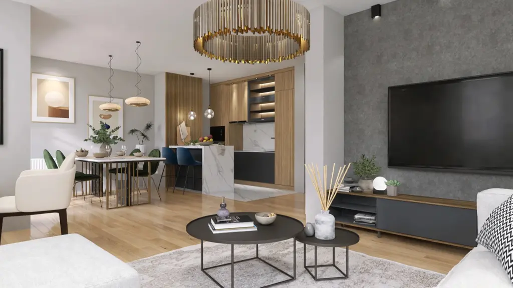 Open-Plan Living Room – interior 3D visualization by Zorica Beko