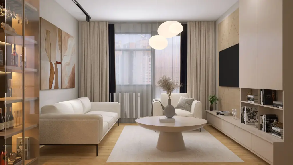 Luxury Living Room – 3D render 5 of 6