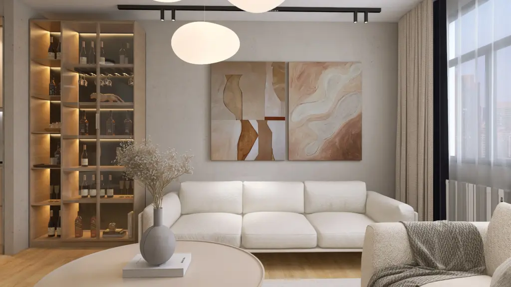 Luxury Living Room – 3D render 3 of 6