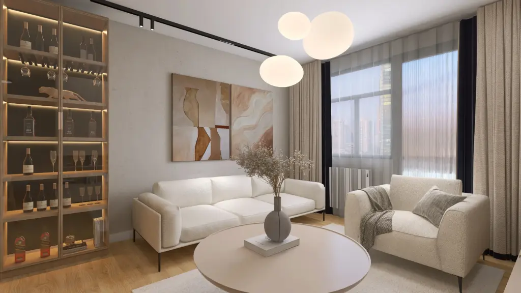 Luxury Living Room – interior 3D visualization by Zorica Beko