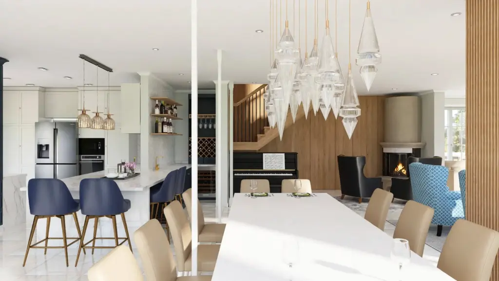 Luxury Kitchen with Island – 3D render 4 of 6